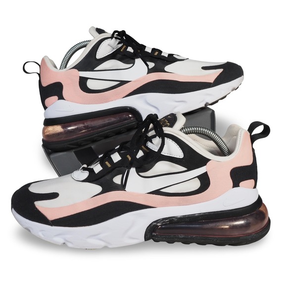 Nike Shoes - Nike Air Max 270 React Women's 11 Running Shoes Black White Coral AT6174-005